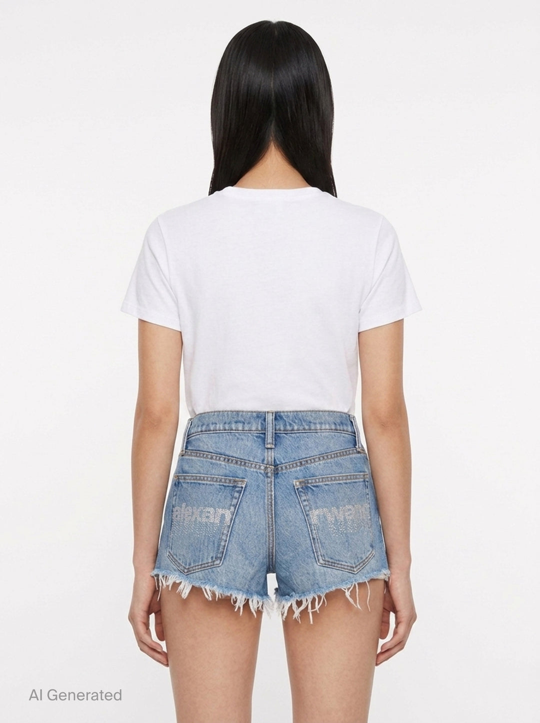 Relaxed Crystal Hotfix Shorts | Alexander Wang | Club21 - back