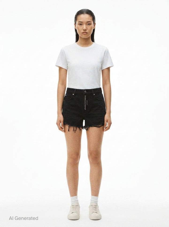 Relaxed Hotfix Logo Shorts | Alexander Wang | Club21 - front