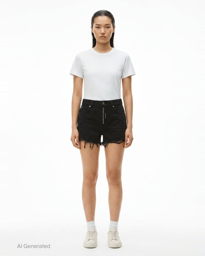 Relaxed Hotfix Logo Shorts | Alexander Wang | Club21 - front
