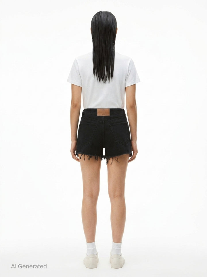 Relaxed Hotfix Logo Shorts | Alexander Wang | Club21 - back