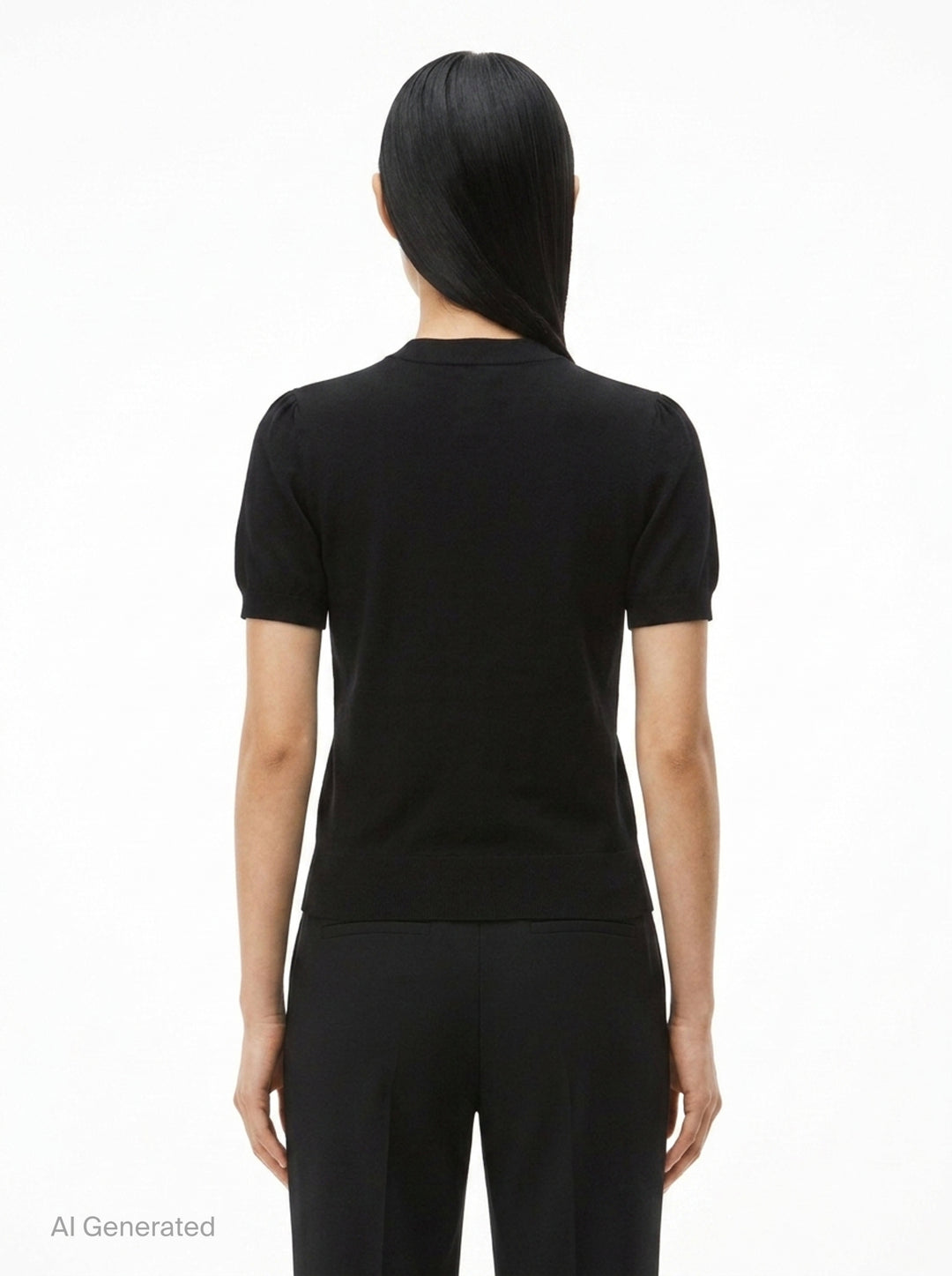 Short Sleeve Crewneck Hotfix Logo Knit Top | Alexander Wang | Club21 - back