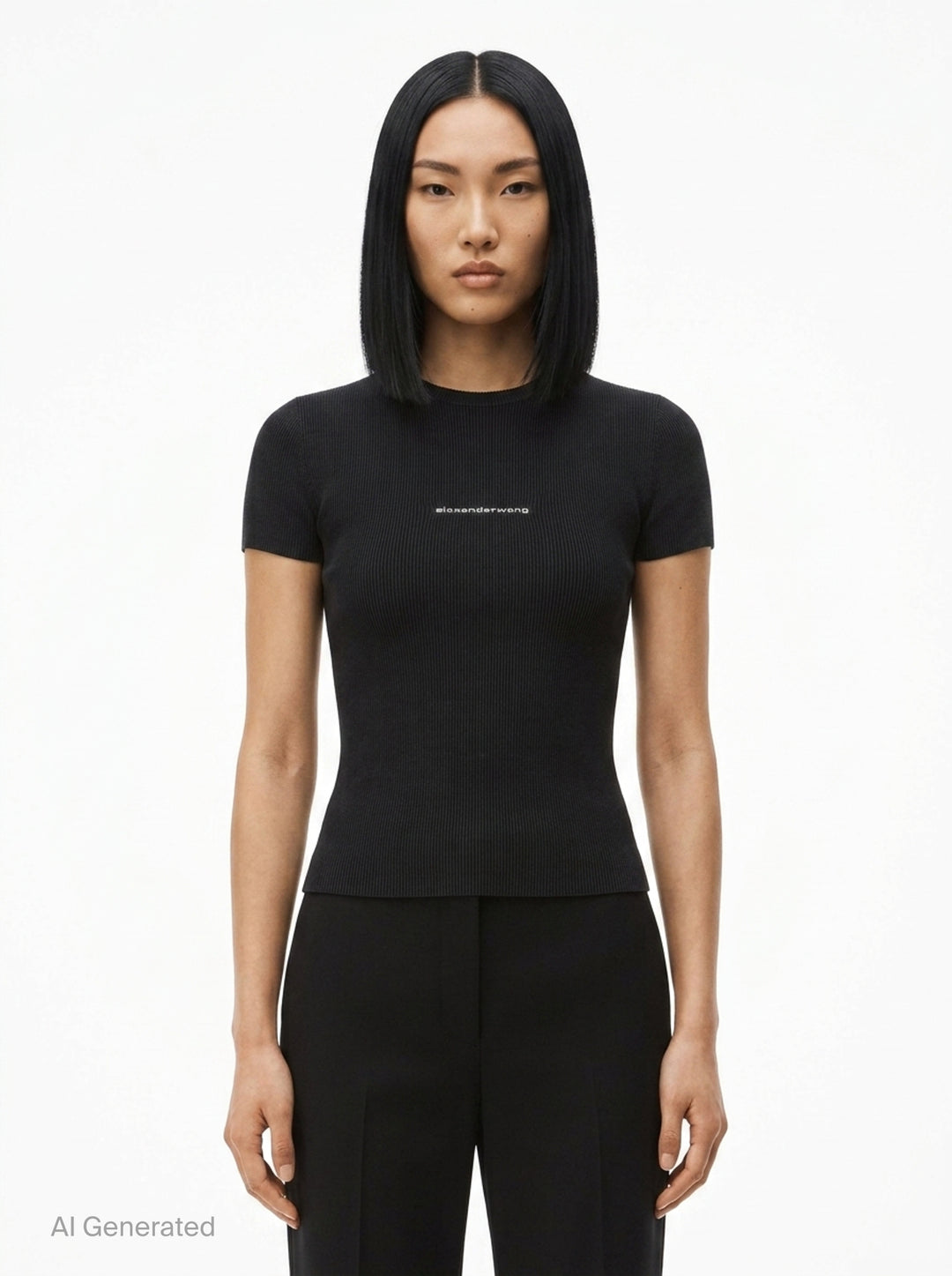 Short Sleeve Crewneck Top | Alexander Wang | Club21 - front