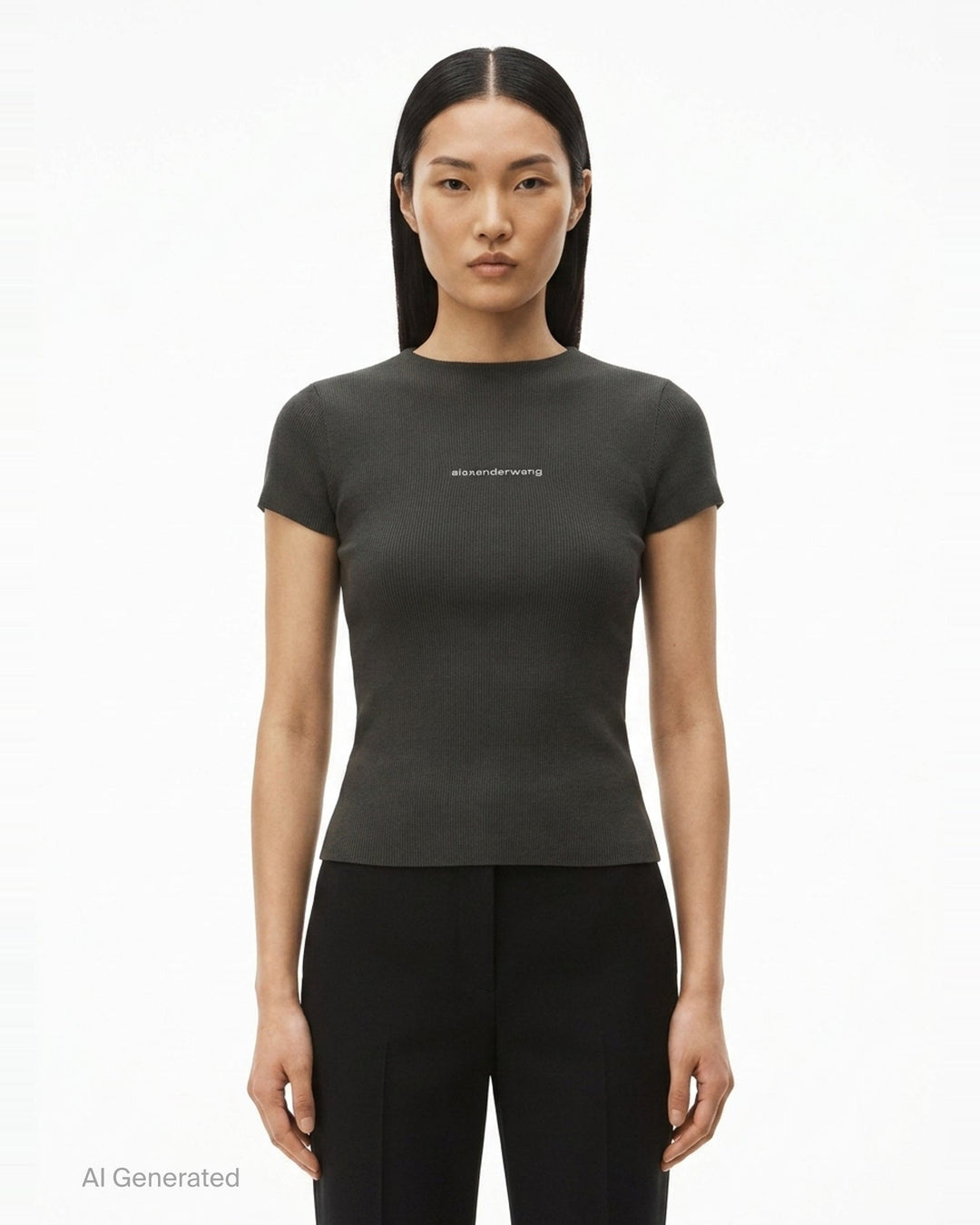 Short Sleeve Crewneck Top | Alexander Wang | Club21 - front