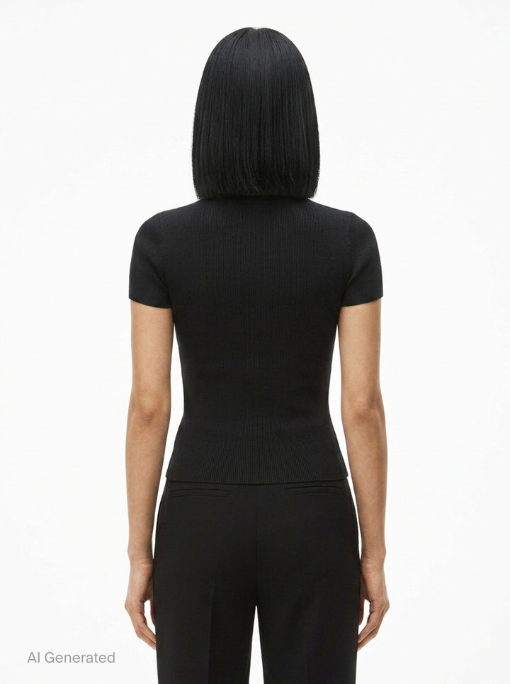 Short Sleeve Crewneck Top | Alexander Wang | Club21 - back