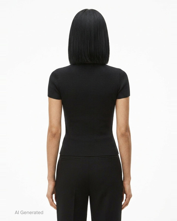 Short Sleeve Crewneck Top | Alexander Wang | Club21 - back