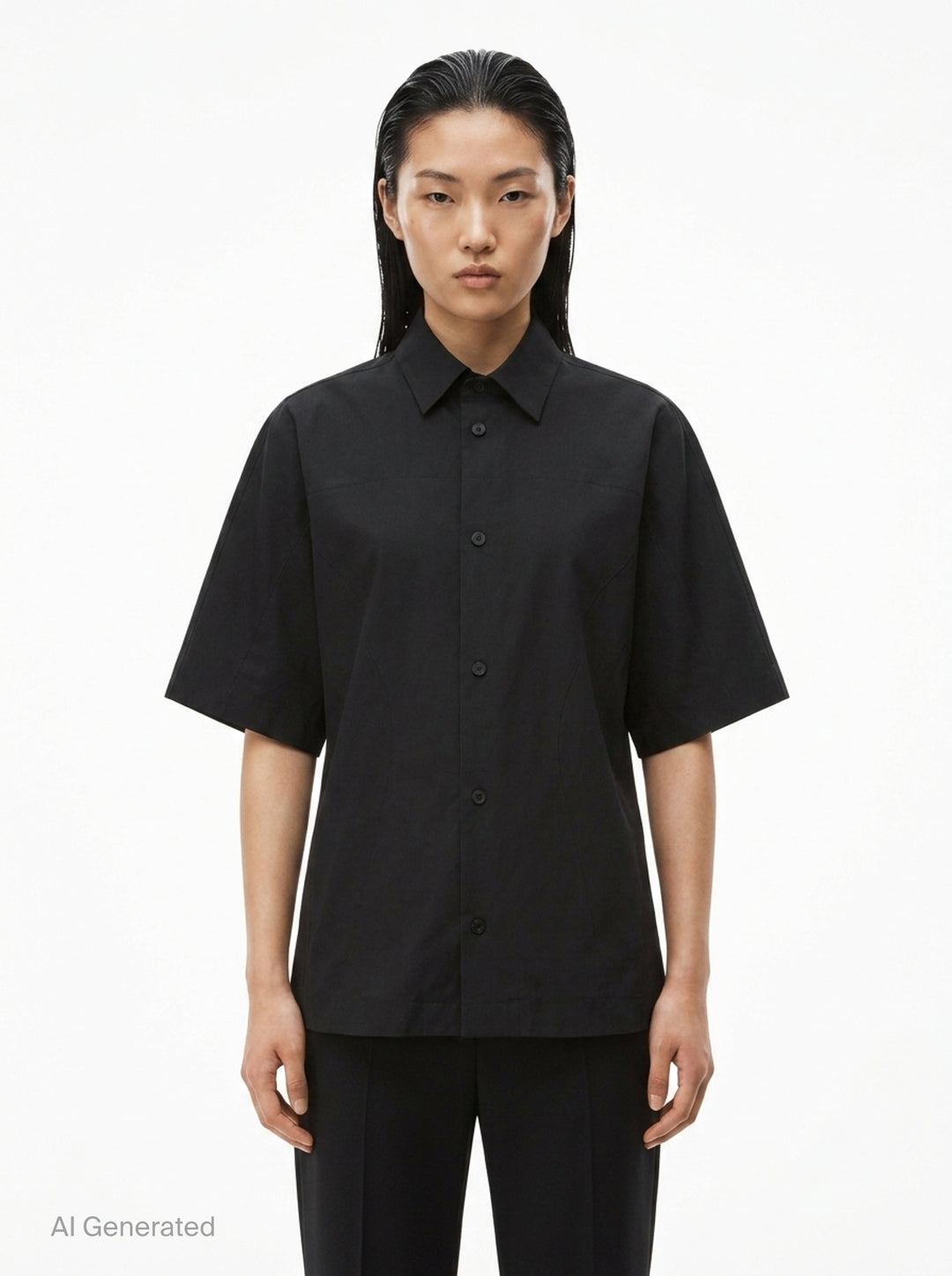 Short Sleeve Perforated Shirt | Alexander Wang | Club21 - front