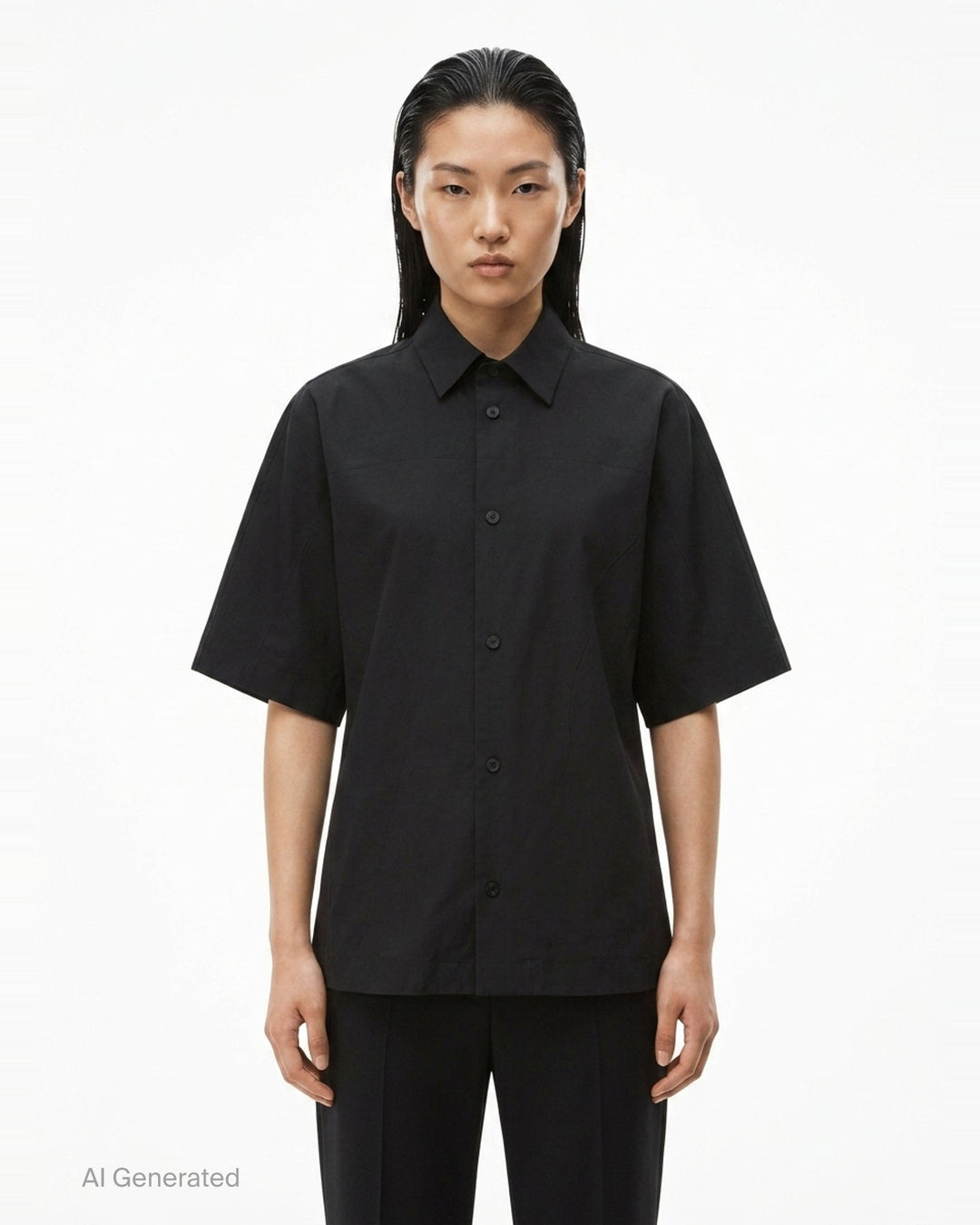 Short Sleeve Perforated Shirt | Alexander Wang | Club21 - front