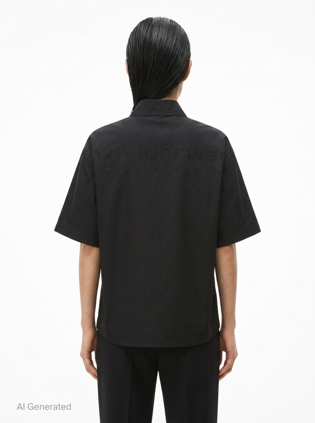 Short Sleeve Perforated Shirt | Alexander Wang | Club21 - back