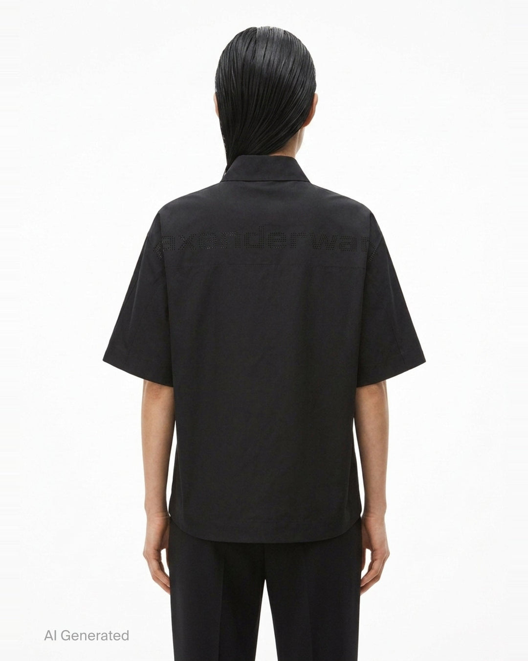 Short Sleeve Perforated Shirt | Alexander Wang | Club21 - back