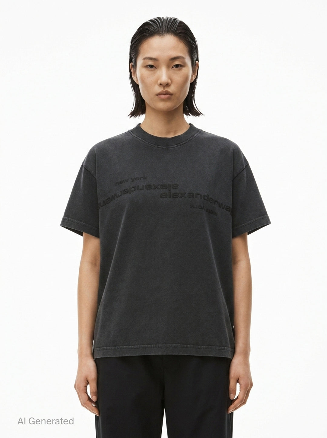 Shrunken Mirrored Logo Tee | Alexander Wang | Club21 - front