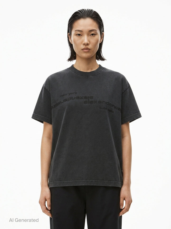 Shrunken Mirrored Logo Tee | Alexander Wang | Club21 - front