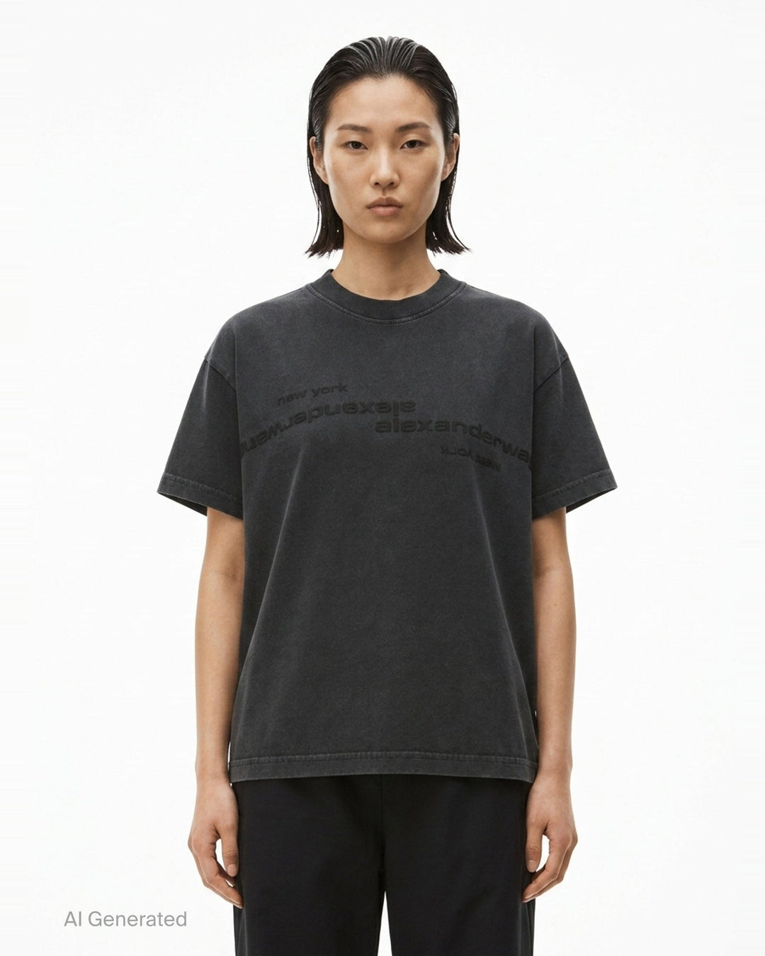 Shrunken Mirrored Logo Tee | Alexander Wang | Club21 - front