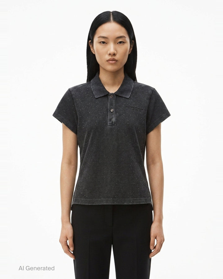 Shrunken Polo Tee | Alexander Wang | Club21 - front