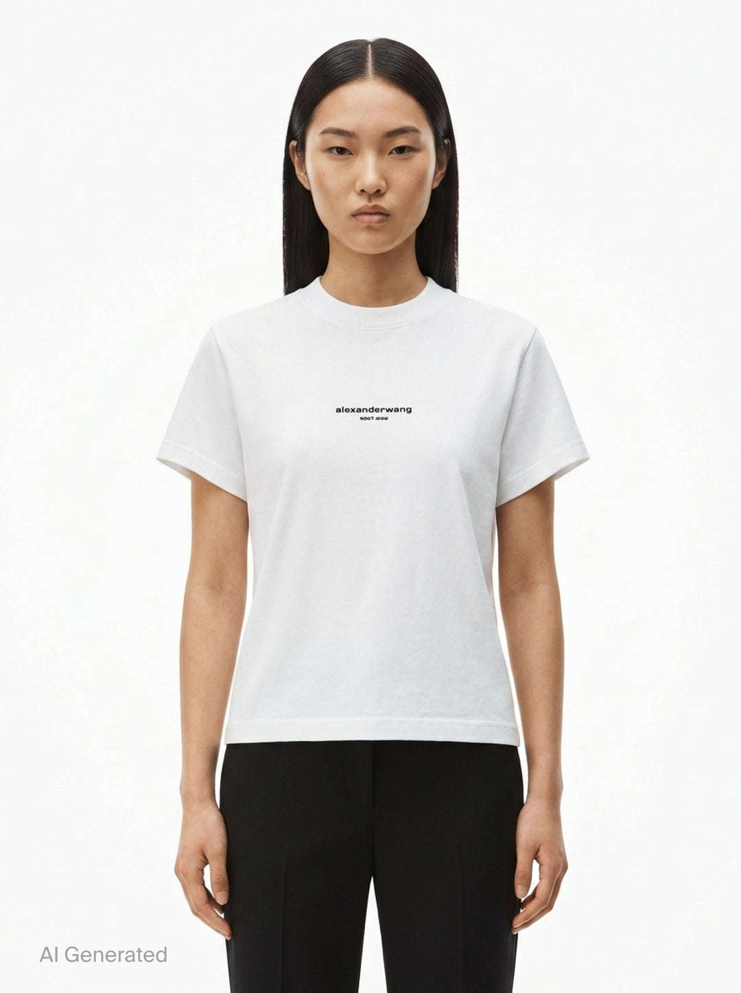 Shrunken Short Sleeve Logo Tee | Alexander Wang | Club21 - front