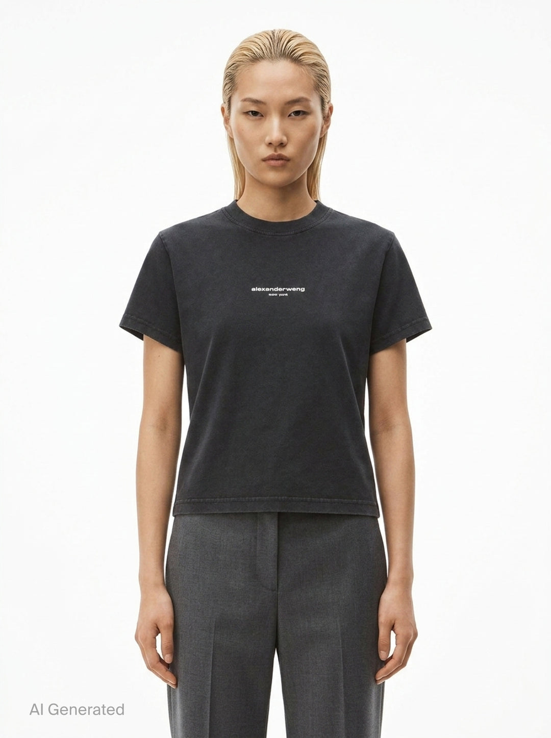 Shrunken Short Sleeve Logo Tee | Alexander Wang | Club21 - front