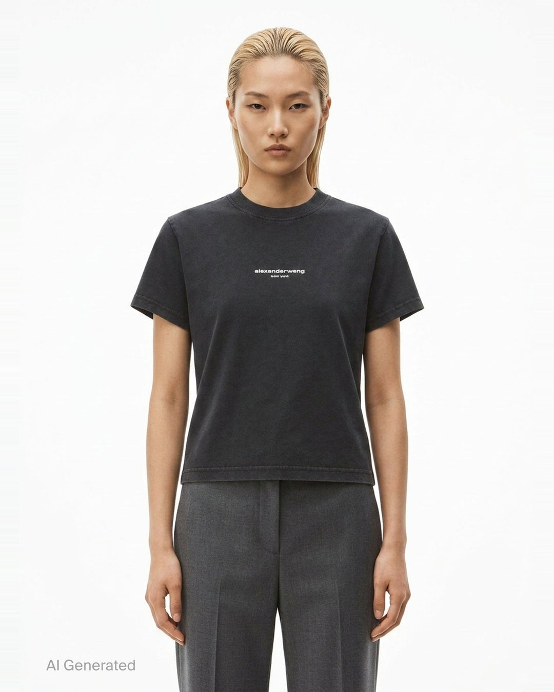 Shrunken Short Sleeve Logo Tee | Alexander Wang | Club21 - front