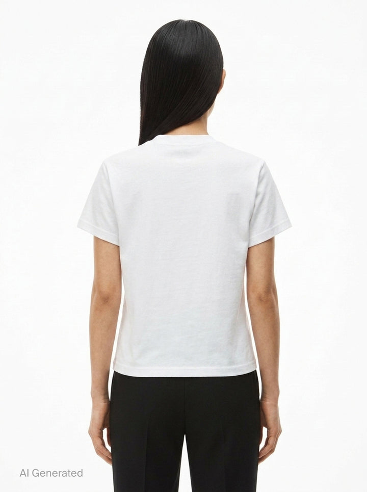 Shrunken Short Sleeve Logo Tee | Alexander Wang | Club21 - back