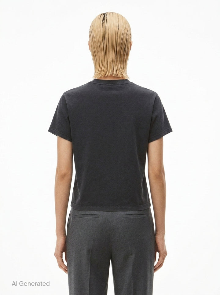 Shrunken Short Sleeve Logo Tee | Alexander Wang | Club21 - back