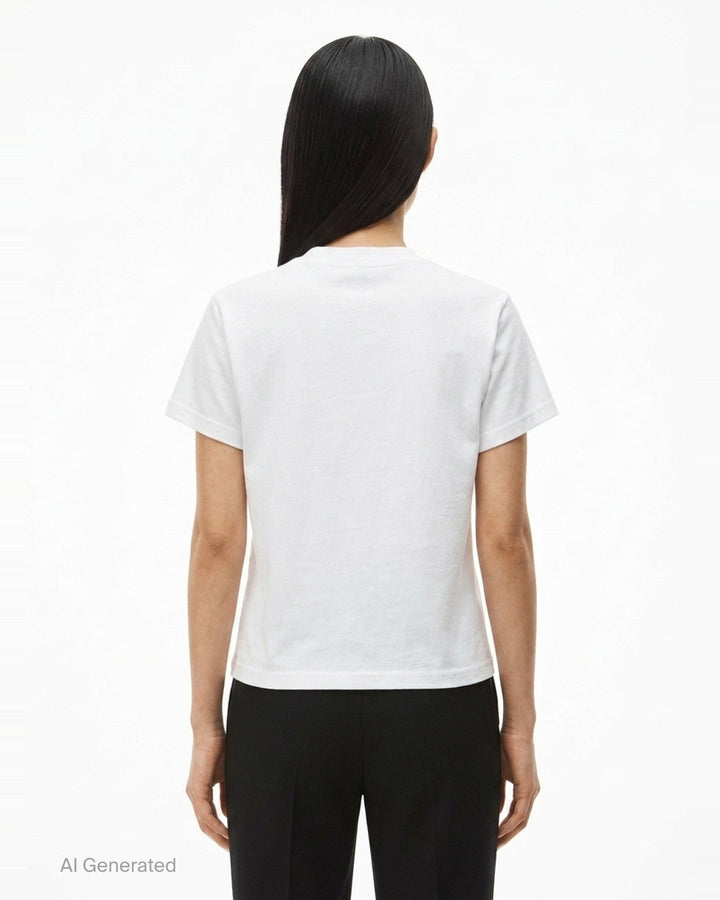 Shrunken Short Sleeve Logo Tee | Alexander Wang | Club21 - back