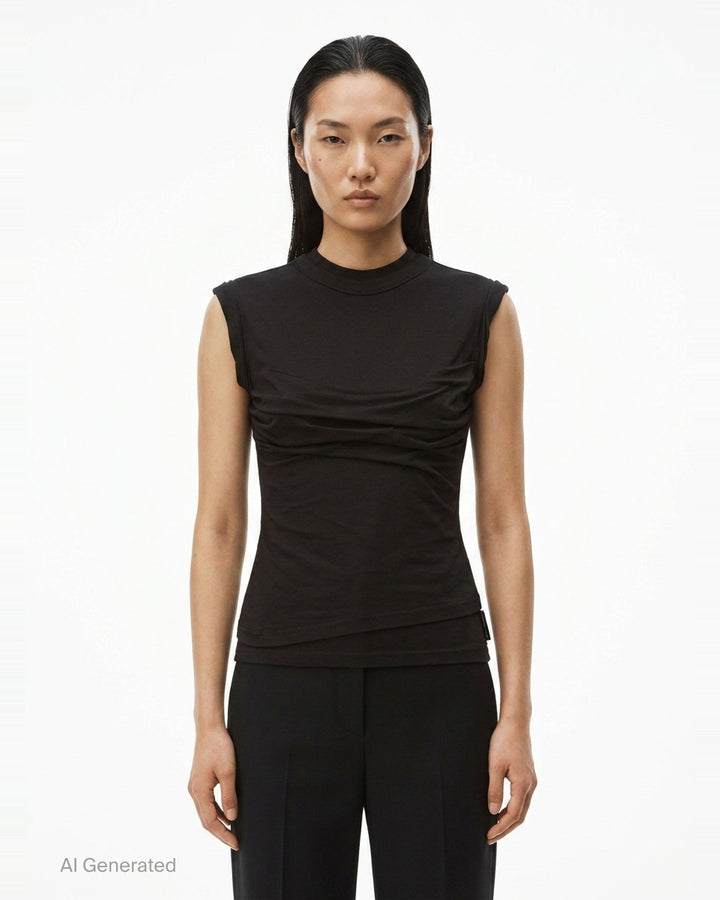 Twisted Bust Layered Tank | Alexander Wang | Club21 - front