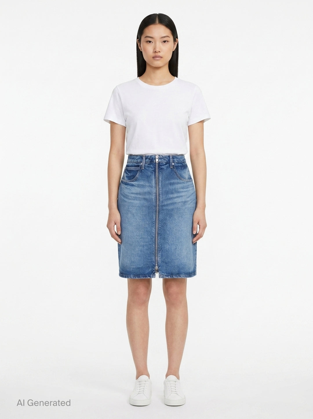 Zip Front Midi Skort | Alexander Wang | Club21 - front
