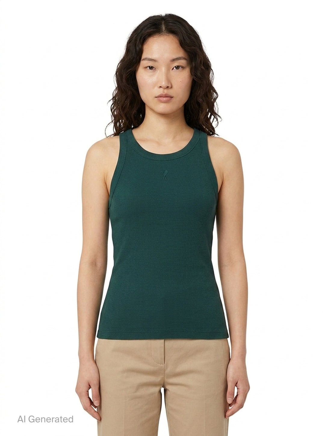 Ami de Cœur Ribbed Tank Top | AMI Alexandre Mattiussi | Club21 - front