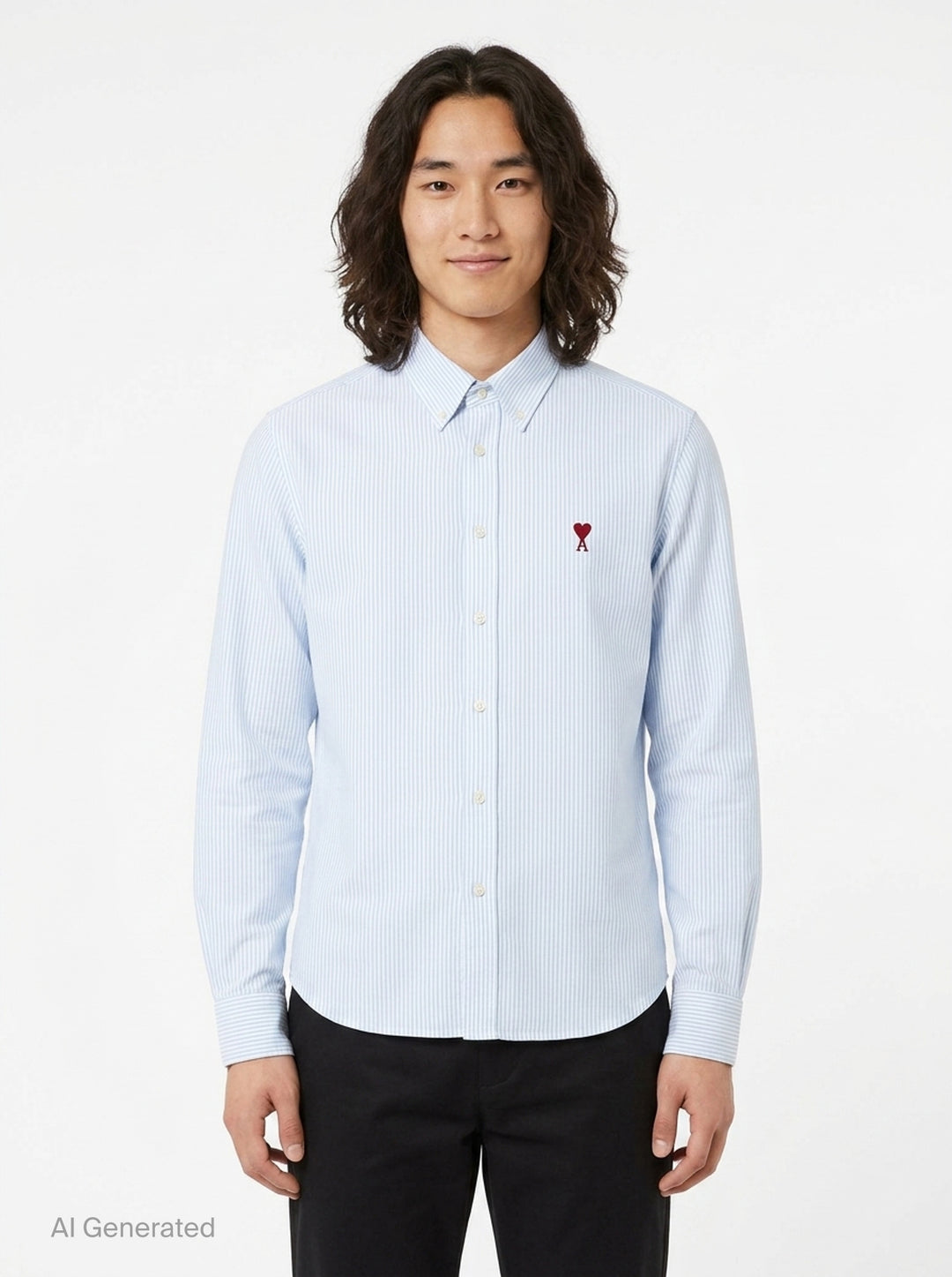 Classic Long Sleeve Button-Down Shirt | AMI Alexandre Mattiussi | Club21 - front