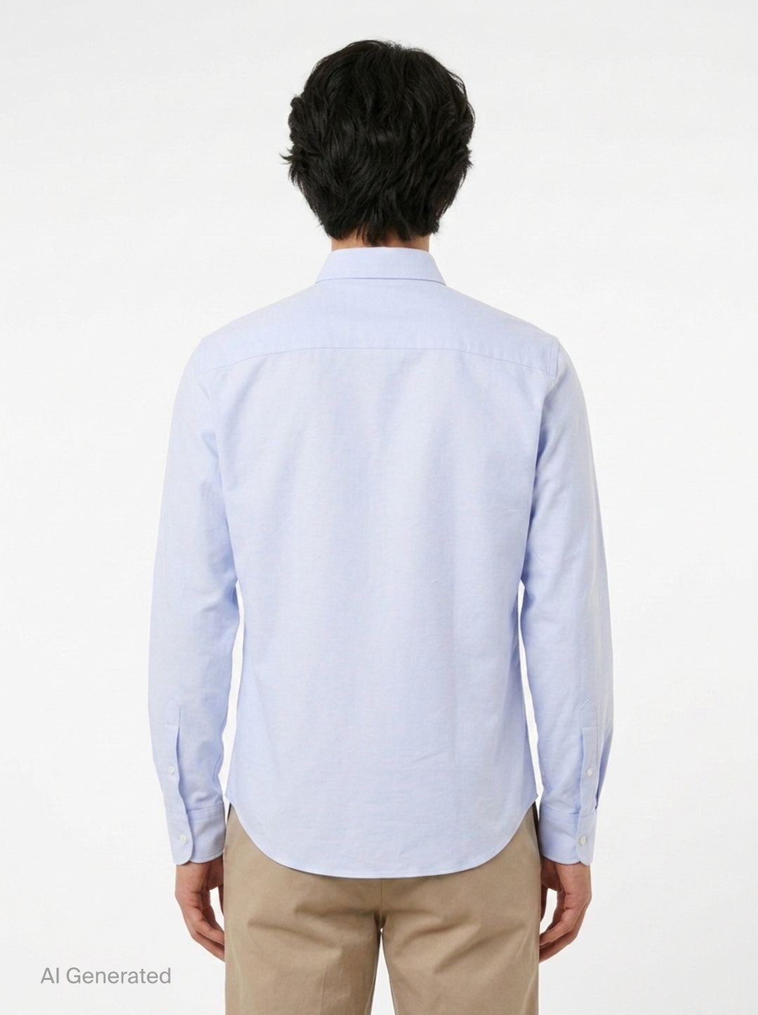 Contrasted Button-Down Collar Long Sleeve Shirt | AMI Paris | Club21 - back