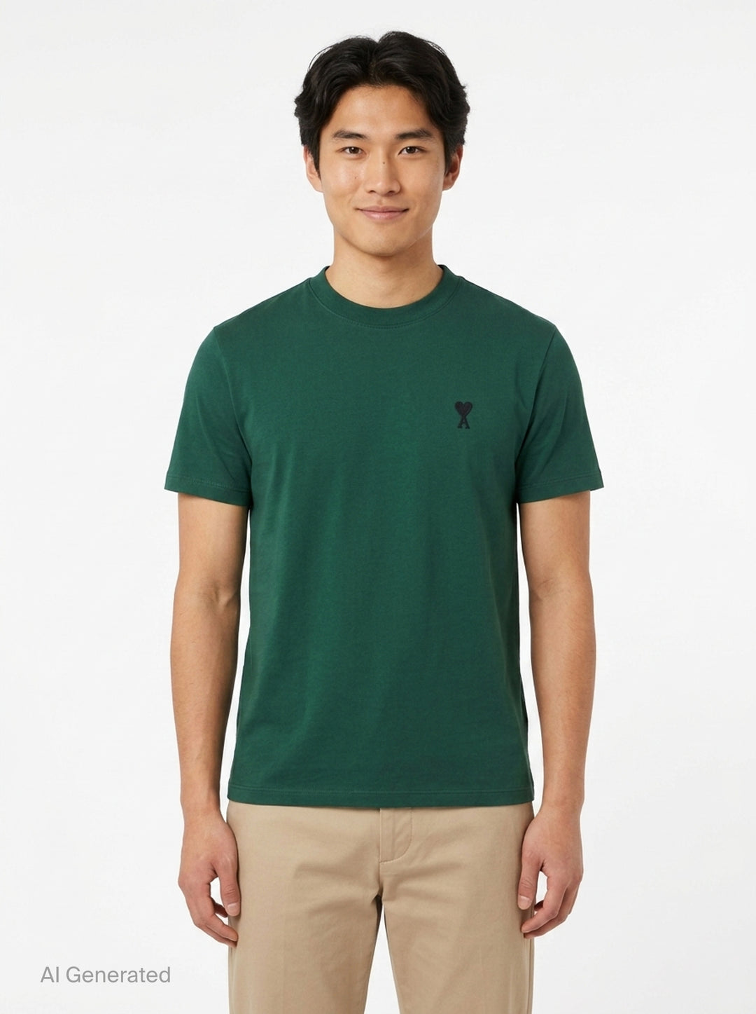 Contrasted Logo Tee | AMI Alexandre Mattiussi | Club21 - front
