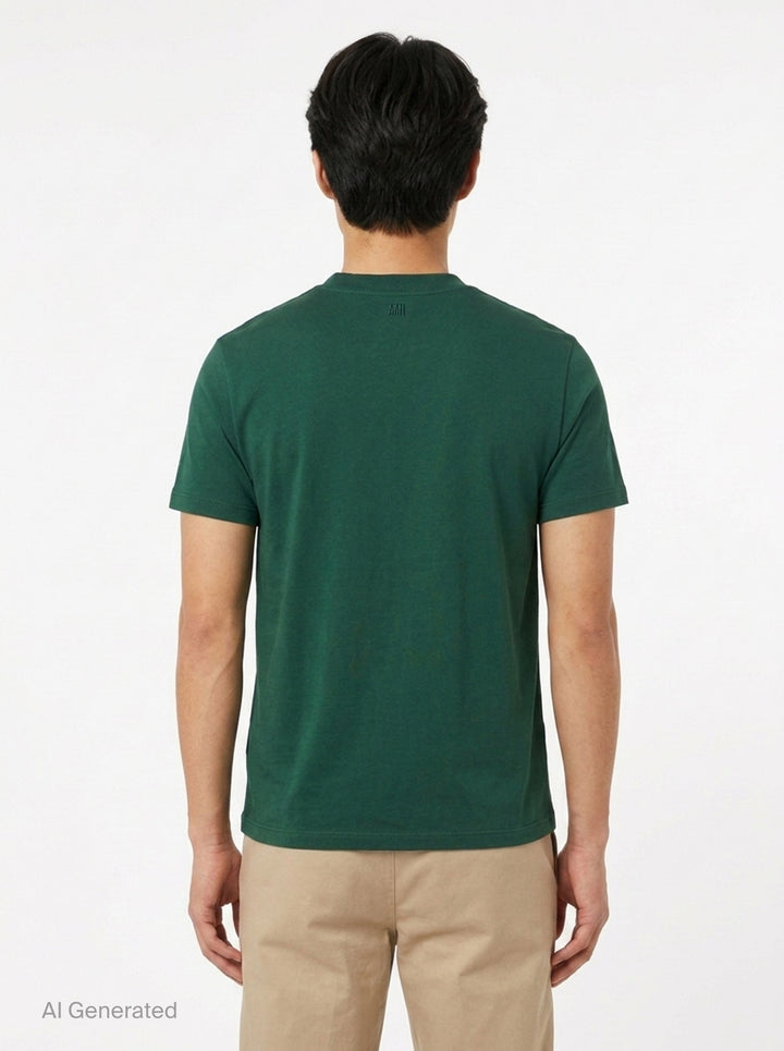 Contrasted Logo Tee | AMI Alexandre Mattiussi | Club21 - back