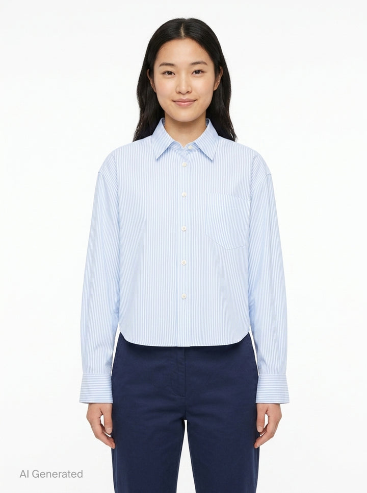 Cropped Classic Fit Shirt | AMI | Club21 - front