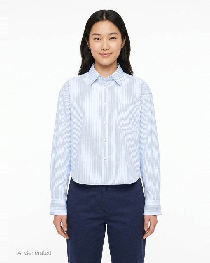 Cropped Classic Fit Shirt | AMI | Club21 - front