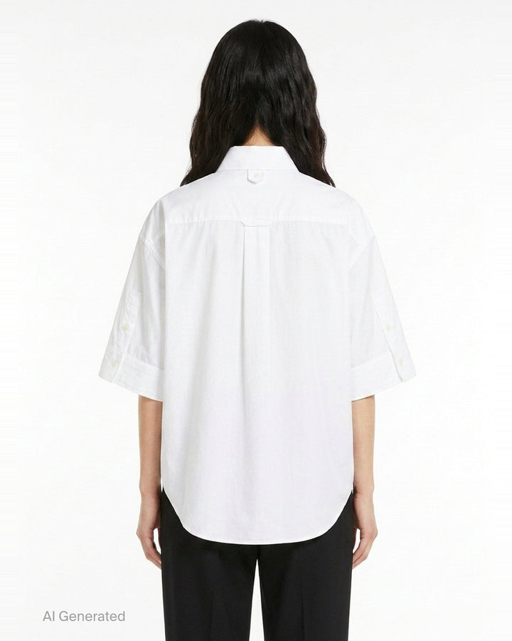 Embossed Short Sleeve Shirt | AMI | Club21 - back