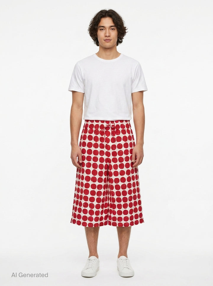 Large Polka Dot Bermuda Shorts | AMI | Club21 - front