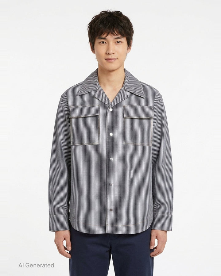 Long Sleeve Saharienne Overshirt | AMI Alexandre Mattiussi | Club21 - front