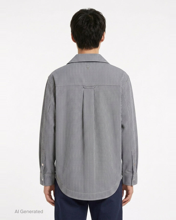 Long Sleeve Saharienne Overshirt | AMI Alexandre Mattiussi | Club21 - back