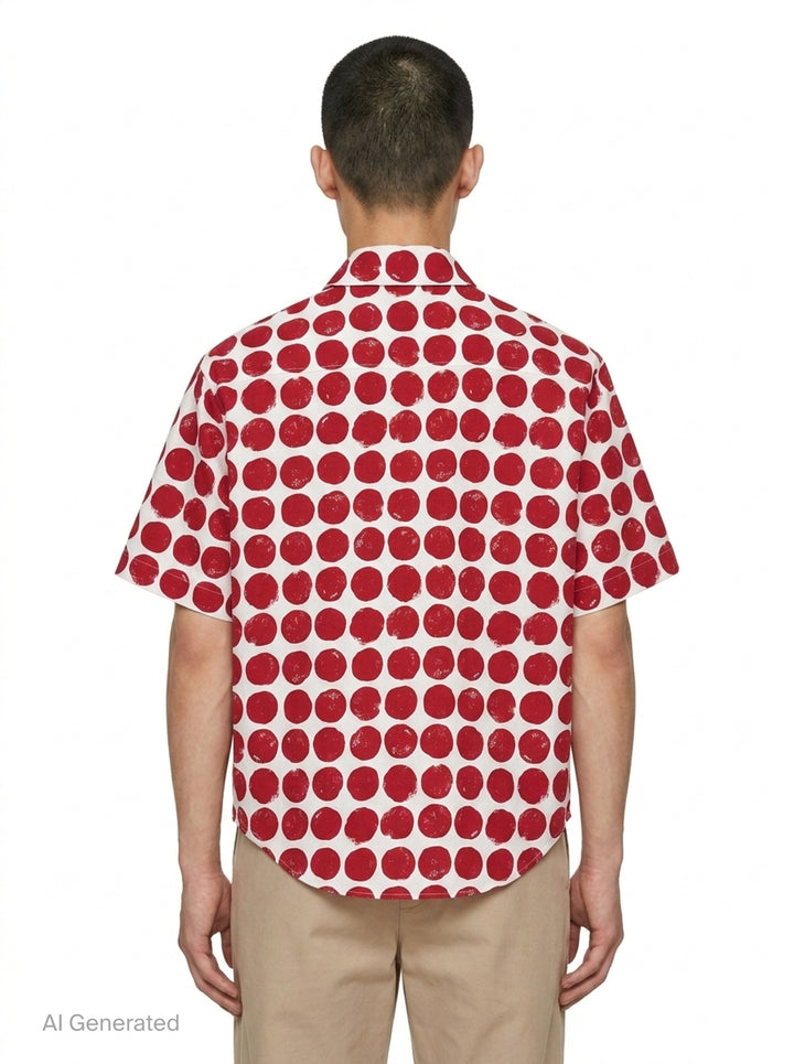 Polka Dot Boxy Short Sleeve Shirt | AMI Alexandre Mattiussi | Club21 - back