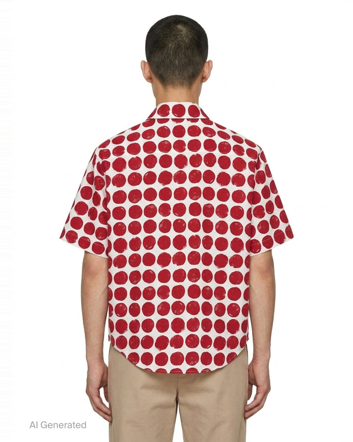 Polka Dot Boxy Short Sleeve Shirt | AMI Alexandre Mattiussi | Club21 - back