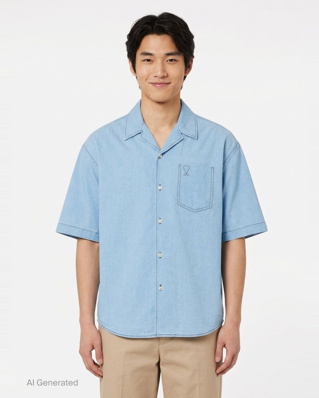 Short Sleeve Boxy Shirt | Ami Alexandre Mattiussi | Club21 - front