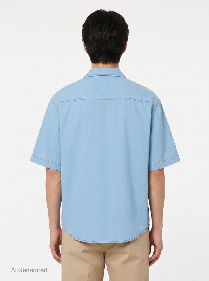 Short Sleeve Boxy Shirt | Ami Alexandre Mattiussi | Club21 - back