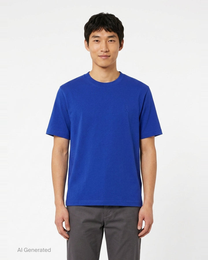 Tonal Embroidered Tee | Ami Alexandre Mattiussi | Club21 - front