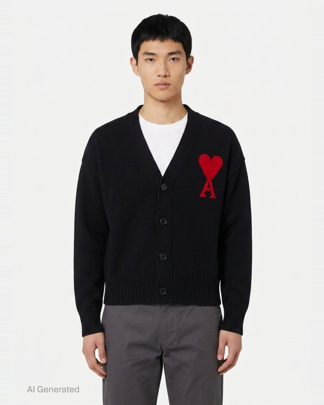 V-Neck Cardigan | Ami Alexandre Mattiussi | Club21 - front