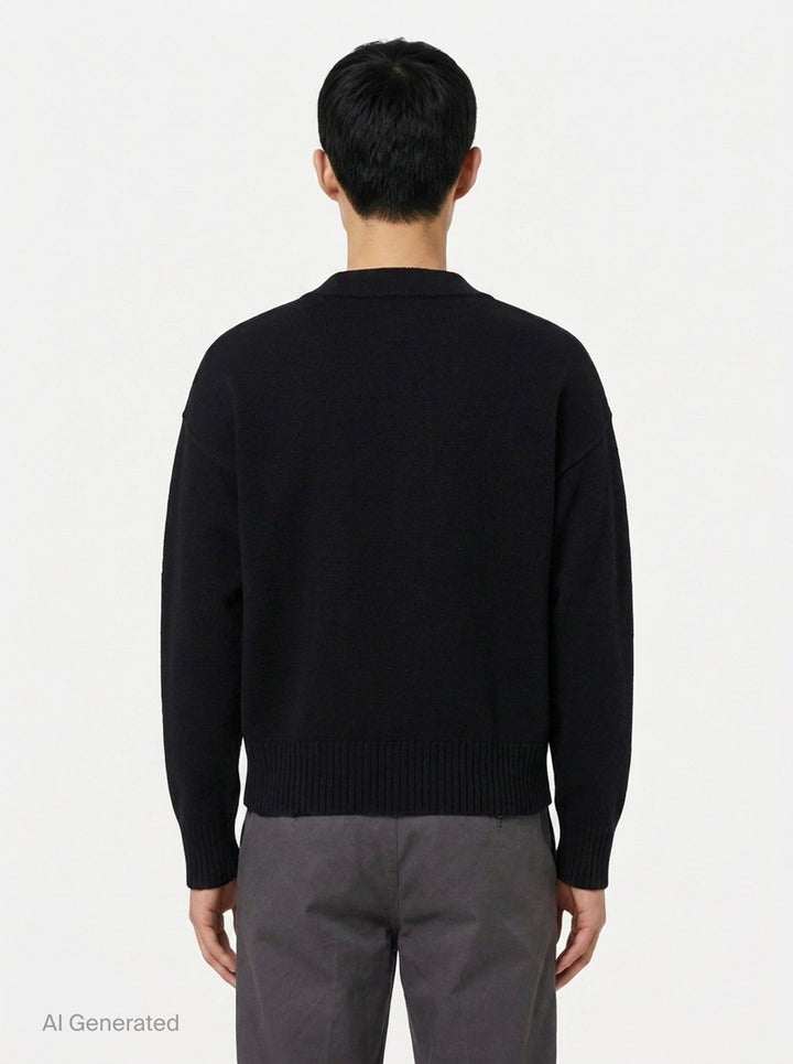 V-Neck Cardigan | Ami Alexandre Mattiussi | Club21 - back