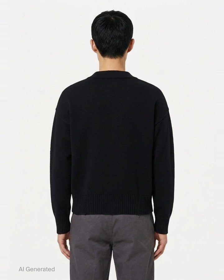 V-Neck Cardigan | Ami Alexandre Mattiussi | Club21 - back