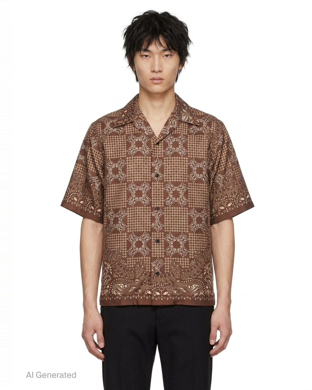 Bandana Print Short Sleeve Shirt | Amiri | Club21 - front