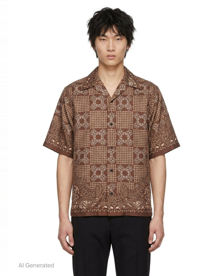 Bandana Print Short Sleeve Shirt | Amiri | Club21 - front