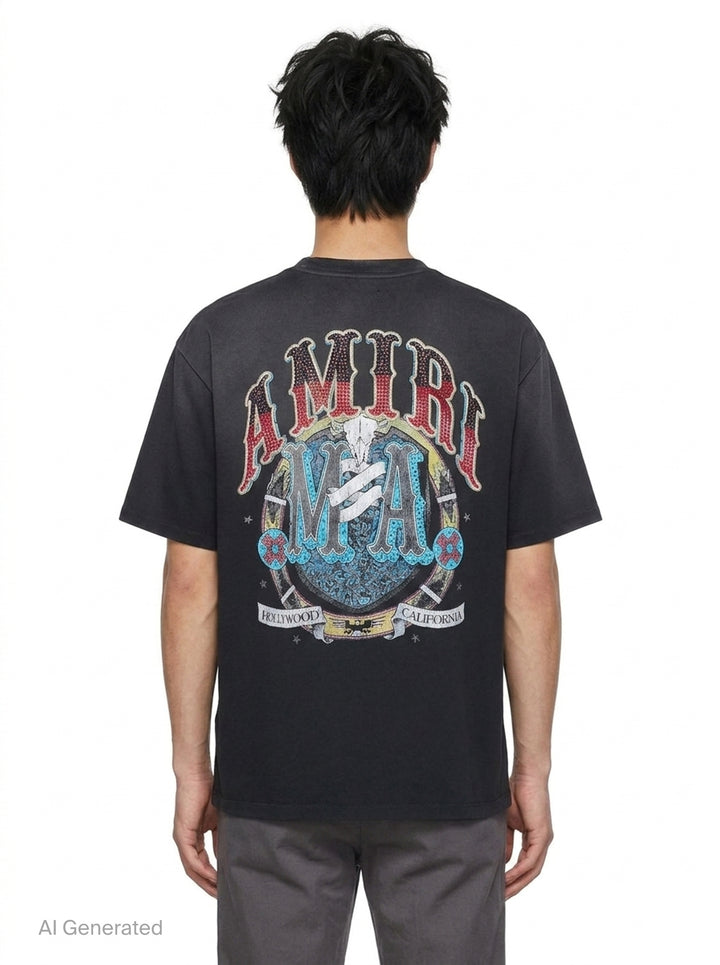 Crystal Hollywood Oversized Tee | Amiri | Club21 - back