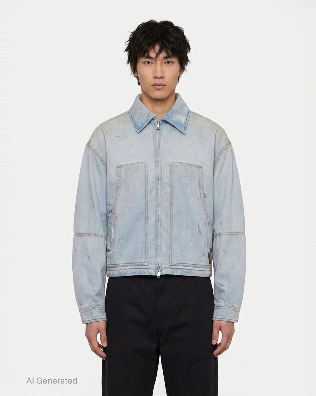 Distressed Denim Work Jacket | Amiri | Club21 - front