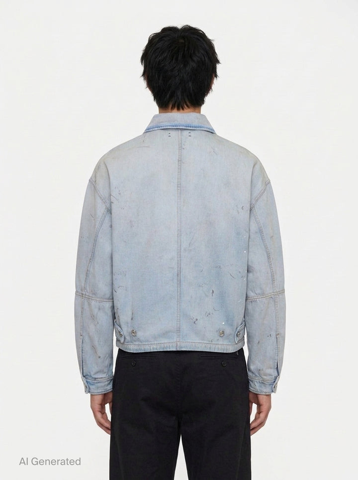 Distressed Denim Work Jacket | Amiri | Club21 - back