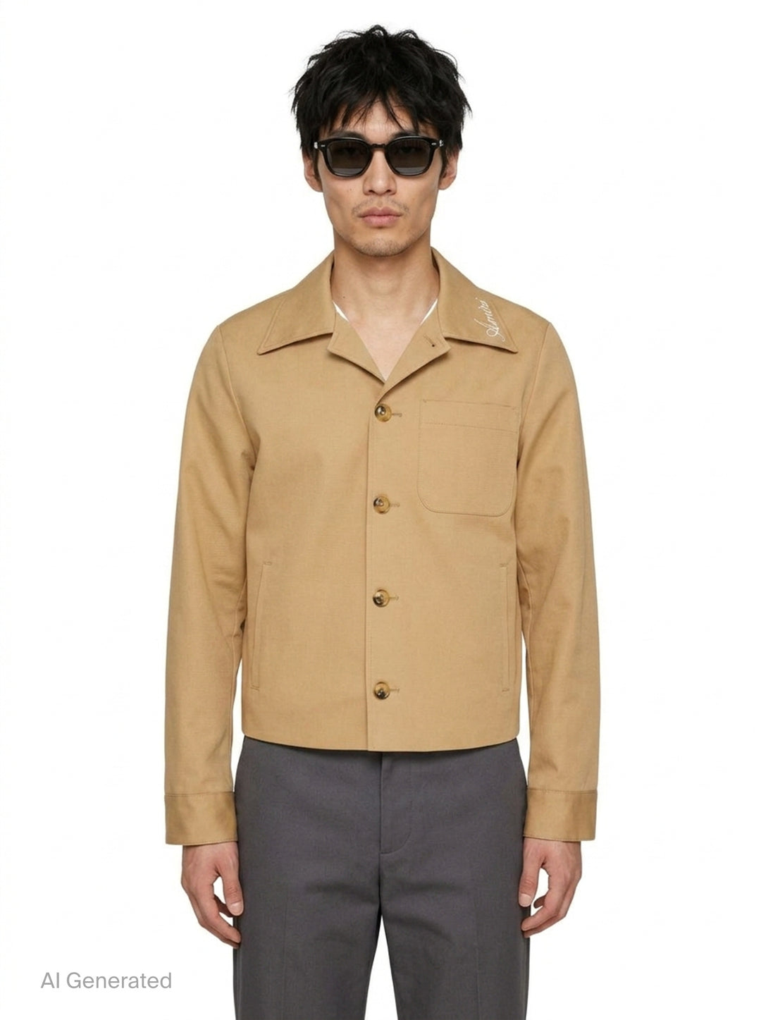 Script Collar Shirt Jacket | Amiri | Club21 - front